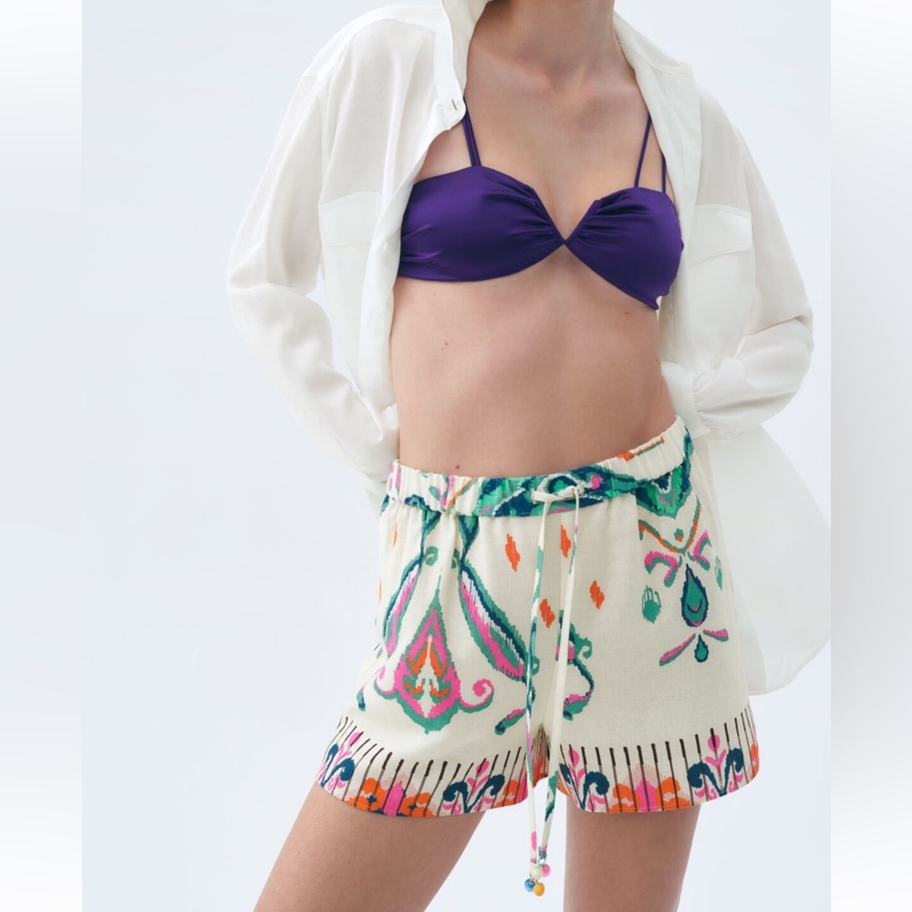 Zara linen blend shorts